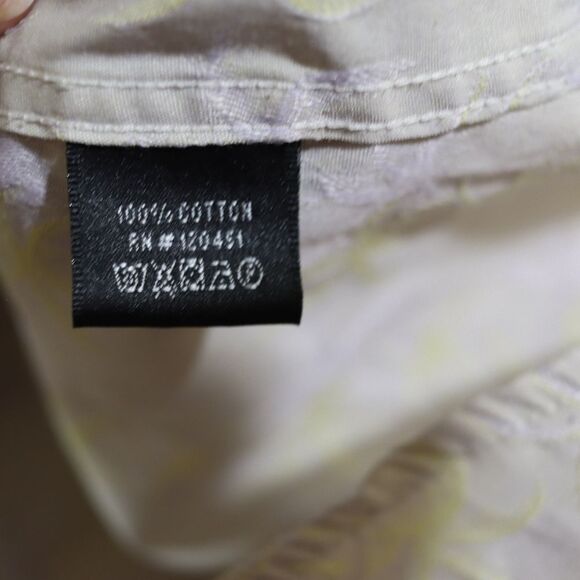 Nexo Yellow & Gray Casual Button-Down Shirt Tropical Hawaiian Palm Tree - Picture 12 of 12